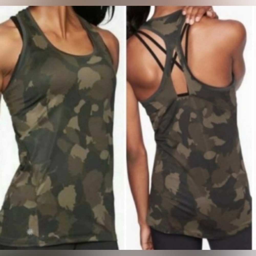 Athleta camo Limitless keyhole tank top size XS